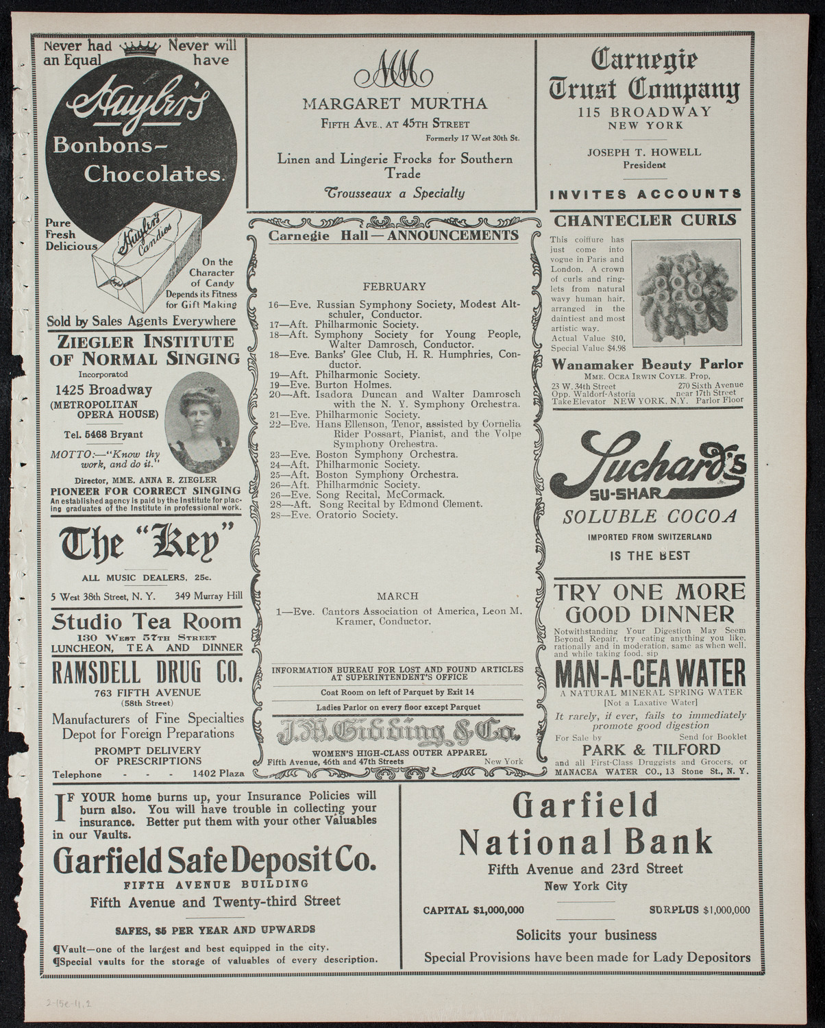 The Civic Forum, February 15, 1911, program page 3