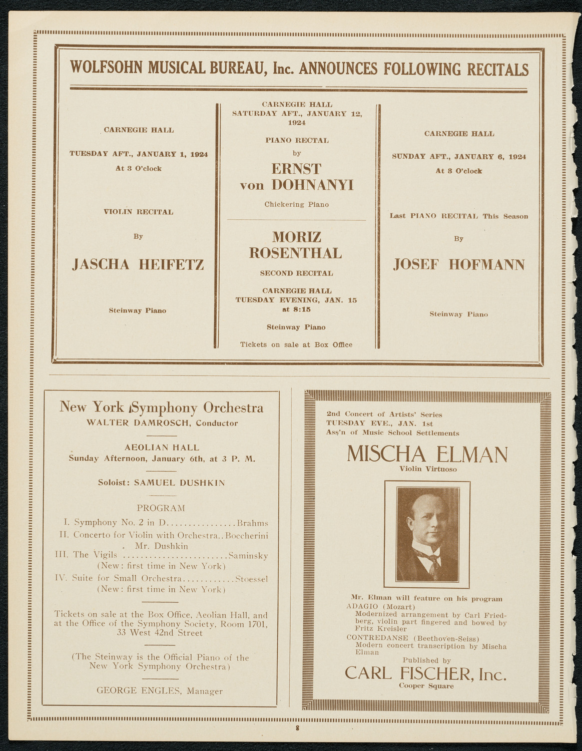 Oratorio Society of New York, December 26, 1923, program page 8