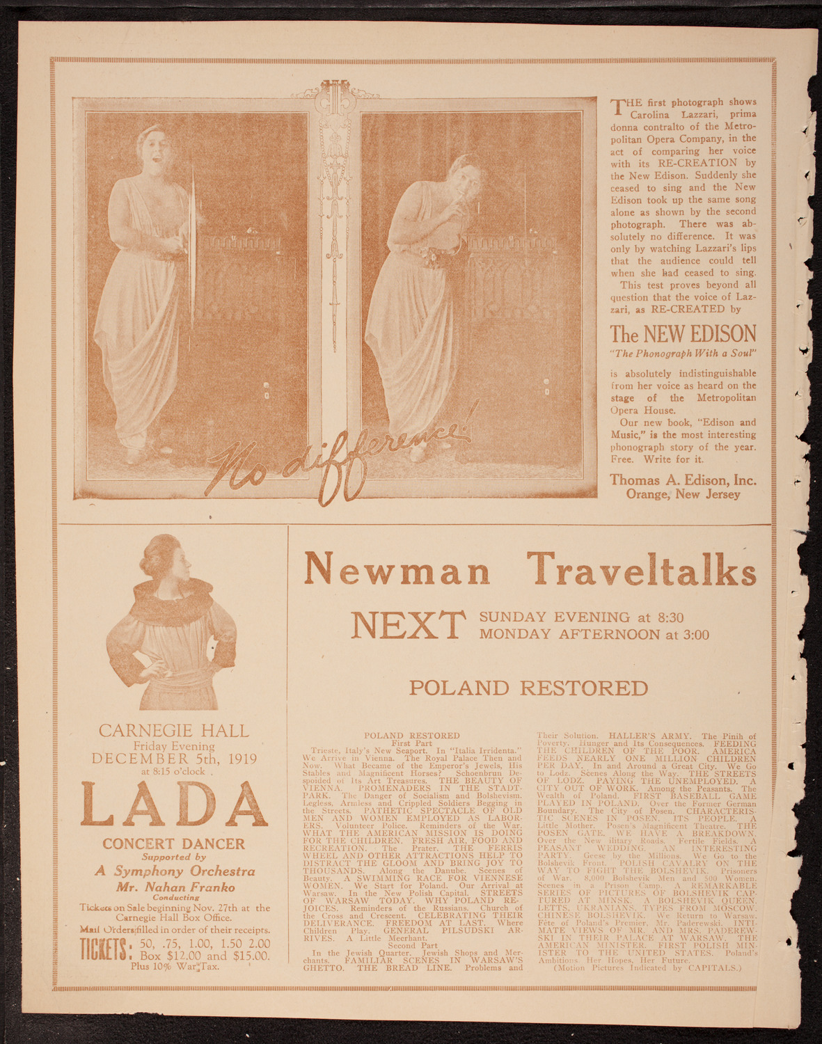 Newman Traveltalks: Belgium, November 30, 1919, program page 2