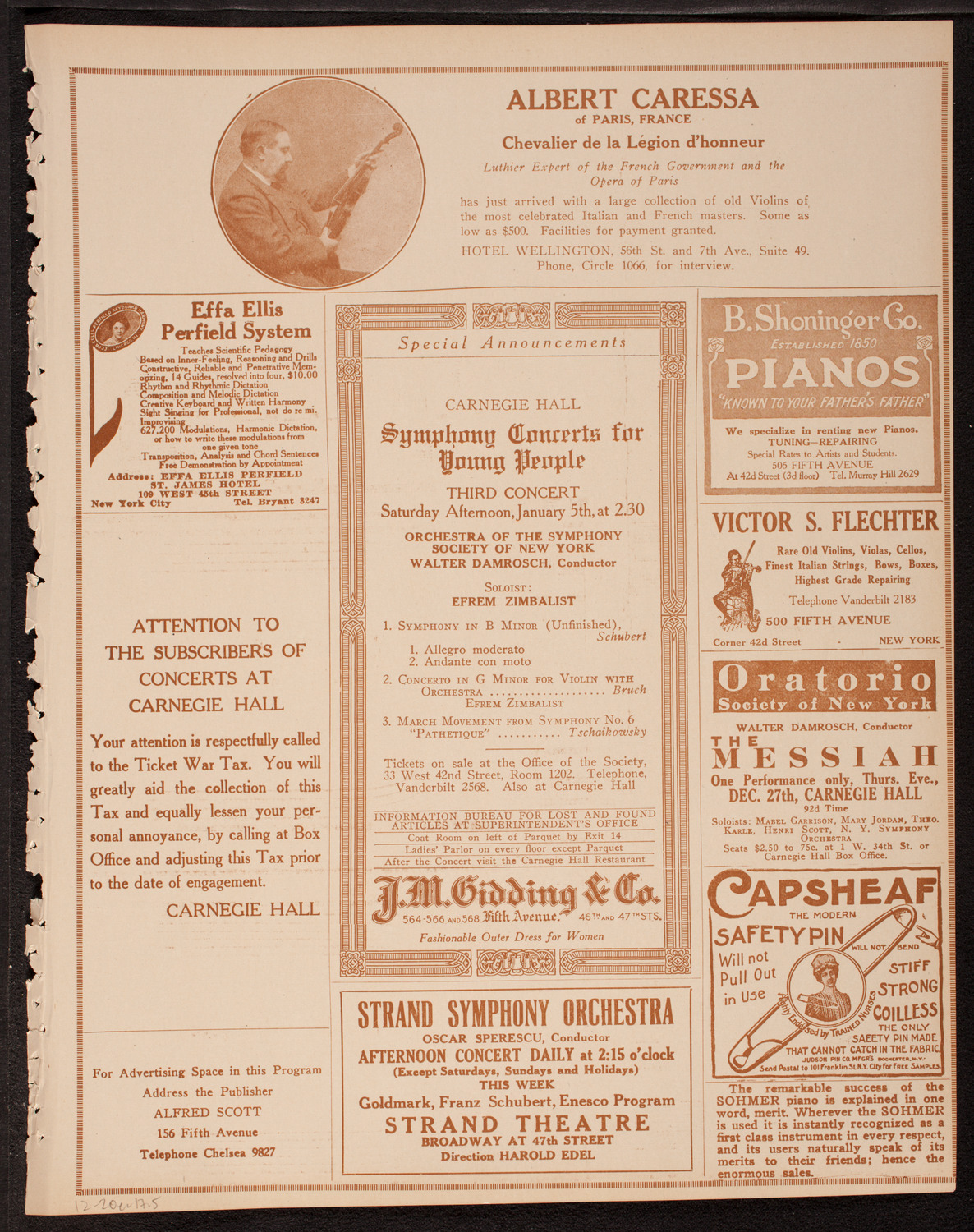 Columbia University Chorus, December 20, 1917, program page 9