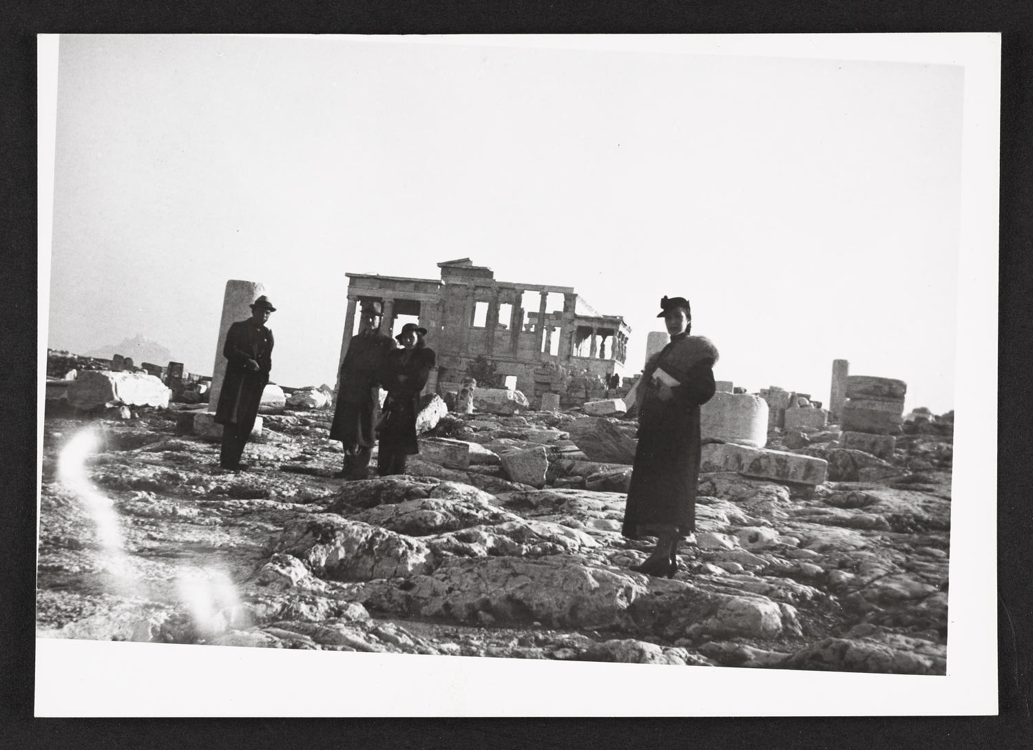 Lisan Kay, Virginia Lee, and others at the Acropolis, 1936