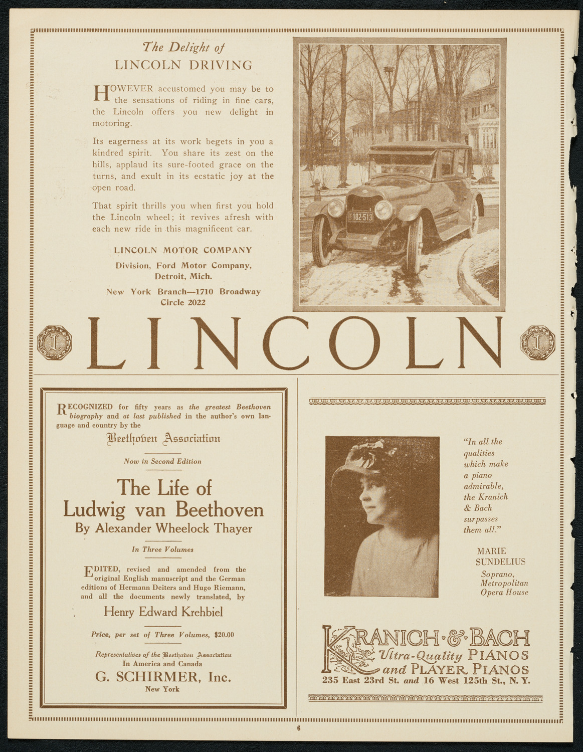Schola Cantorum of New York, December 20, 1923, program page 6