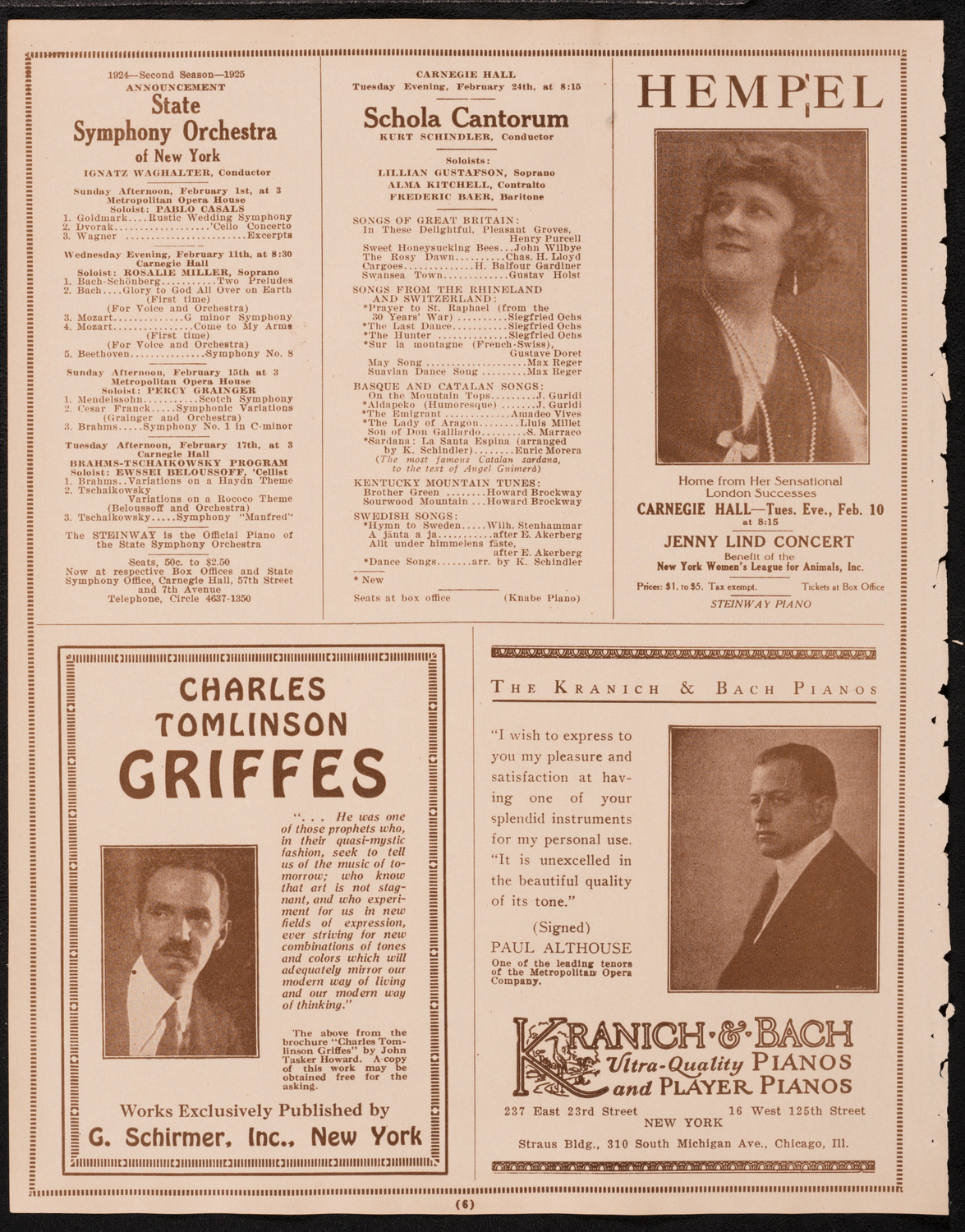 New York Philharmonic, January 31, 1925, program page 6