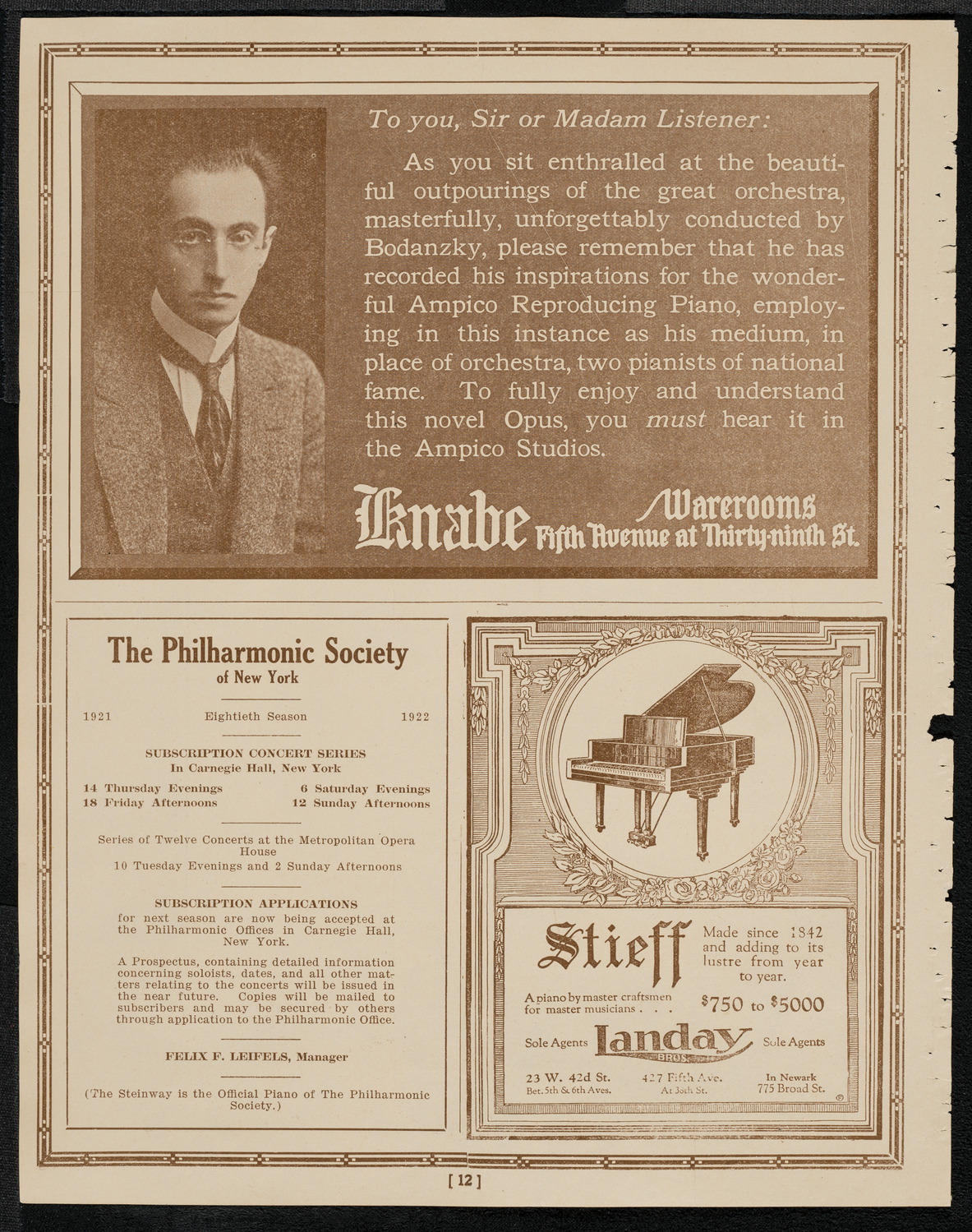 Josef Lhévinne, Piano, April 2, 1921, program page 12