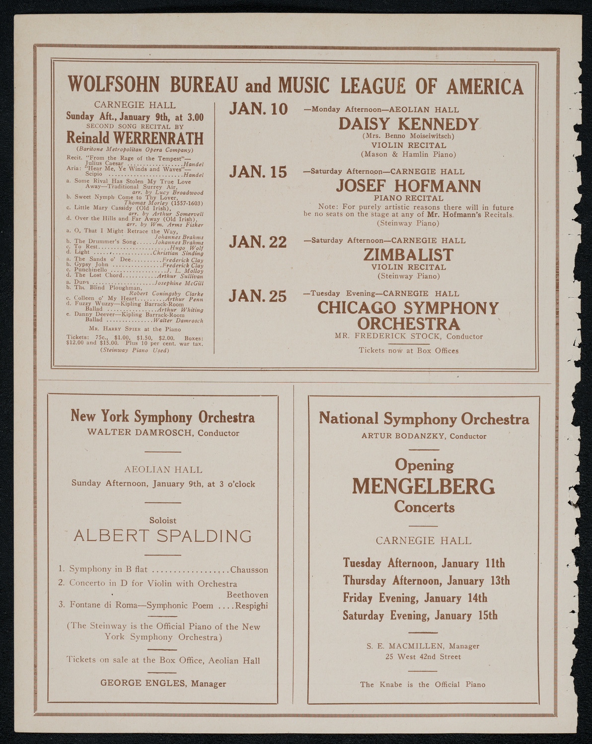 Boston Symphony Orchestra, January 6, 1921, program page 8