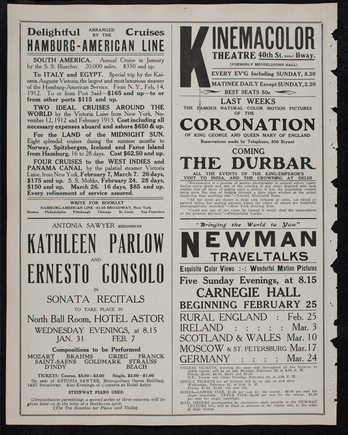 Burton Holmes Travelogue: Buenos Aires, January 28, 1912, program page 10