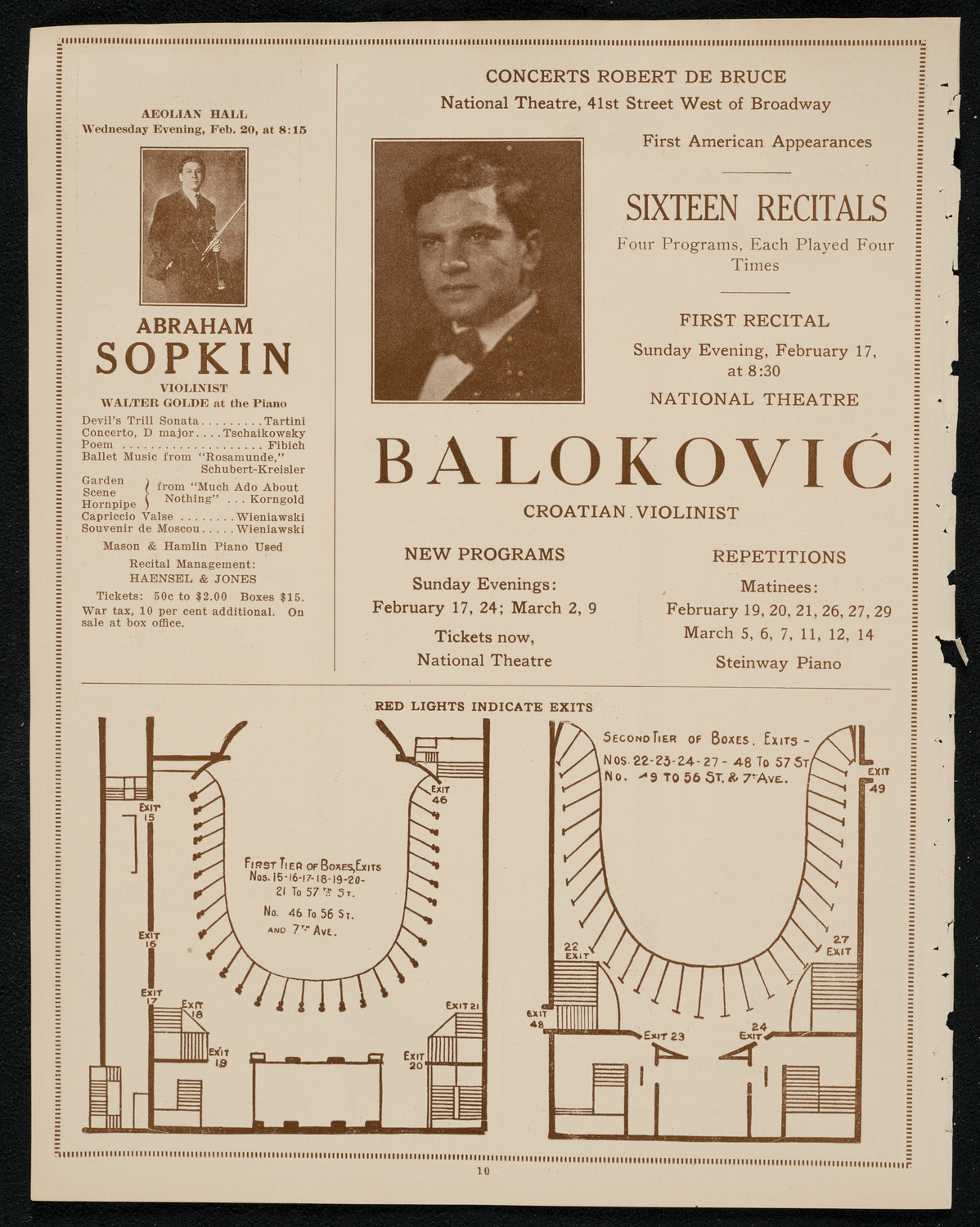 New York Philharmonic, February 16, 1924, program page 10