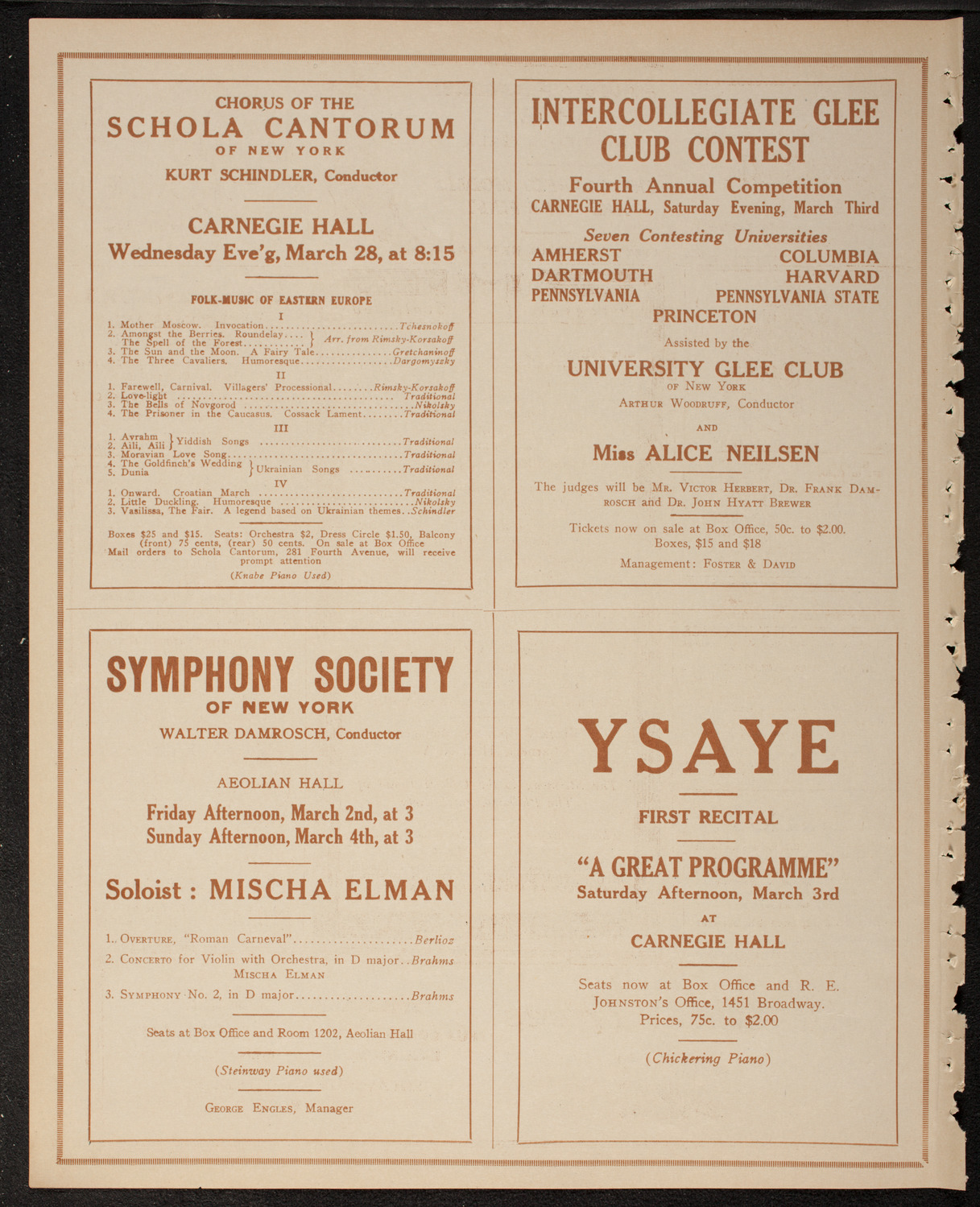 New York Philharmonic, March 1, 1917, program page 8