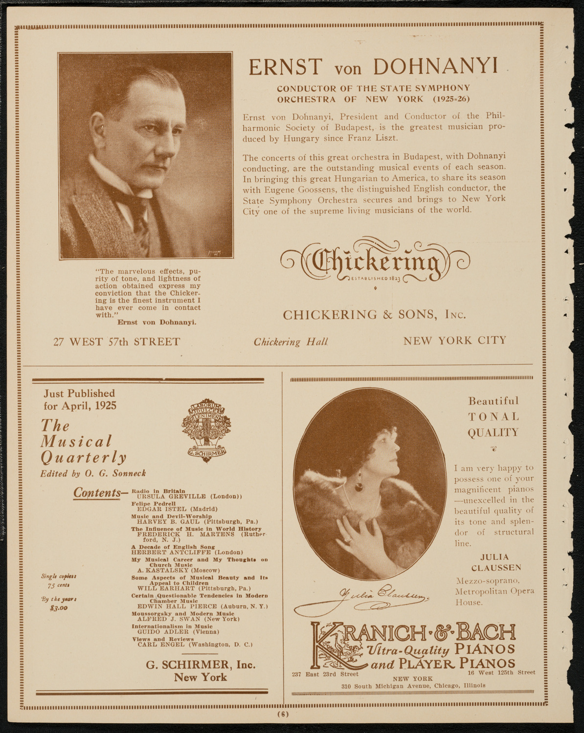 New York Banks' Glee Club, April 15, 1925, program page 6
