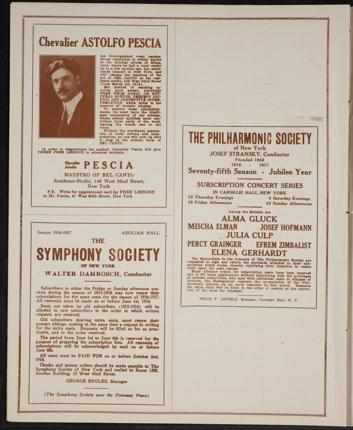 Marie Rappold, Soprano, April 28, 1916, program page 8