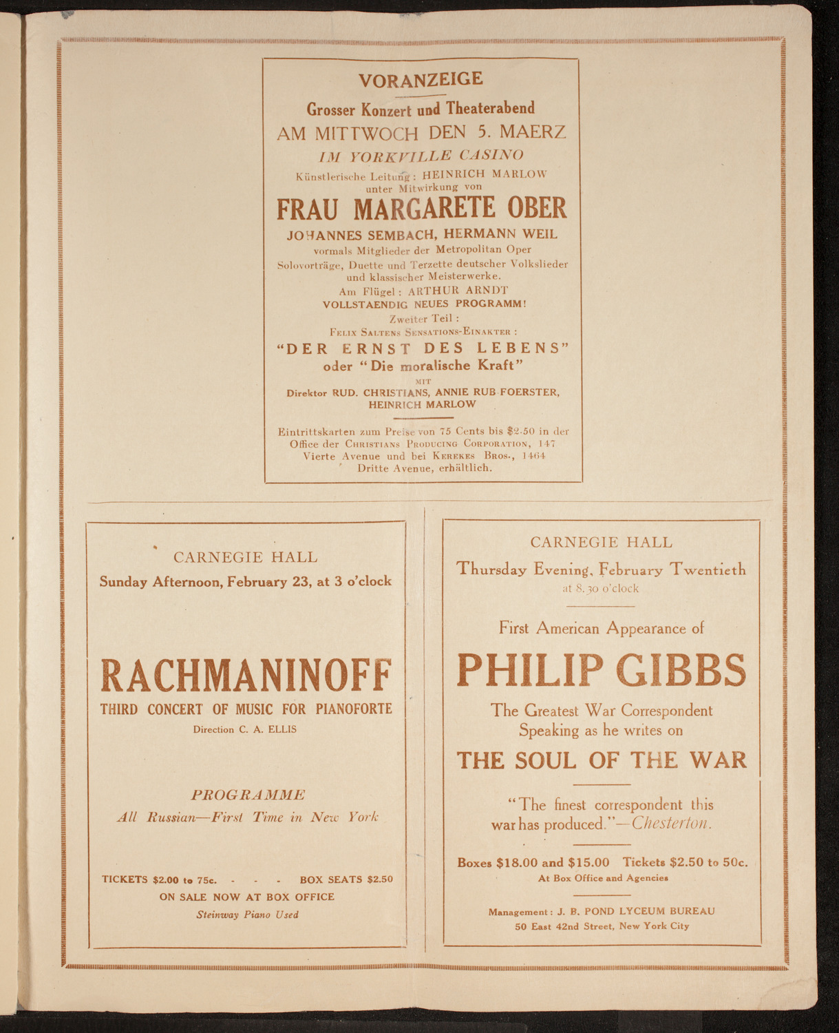 Manfred (Byron/ Schumann), February 19, 1919, program page 11