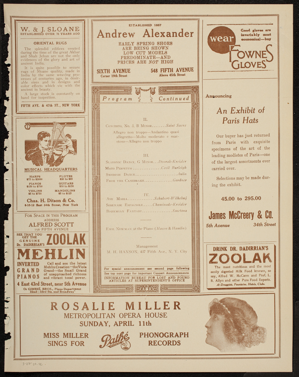 Rudolph Polk, Violin, March 23, 1920, program page 7