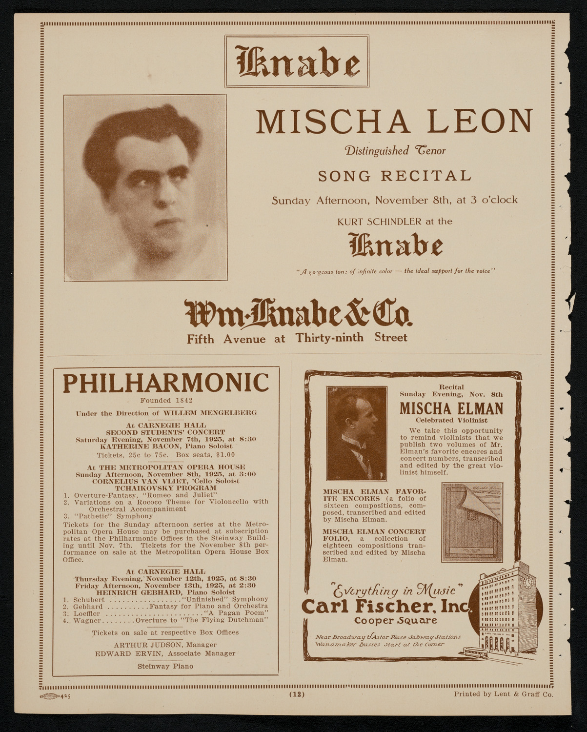 Symphony Concert for Young People, November 7, 1925, program page 12