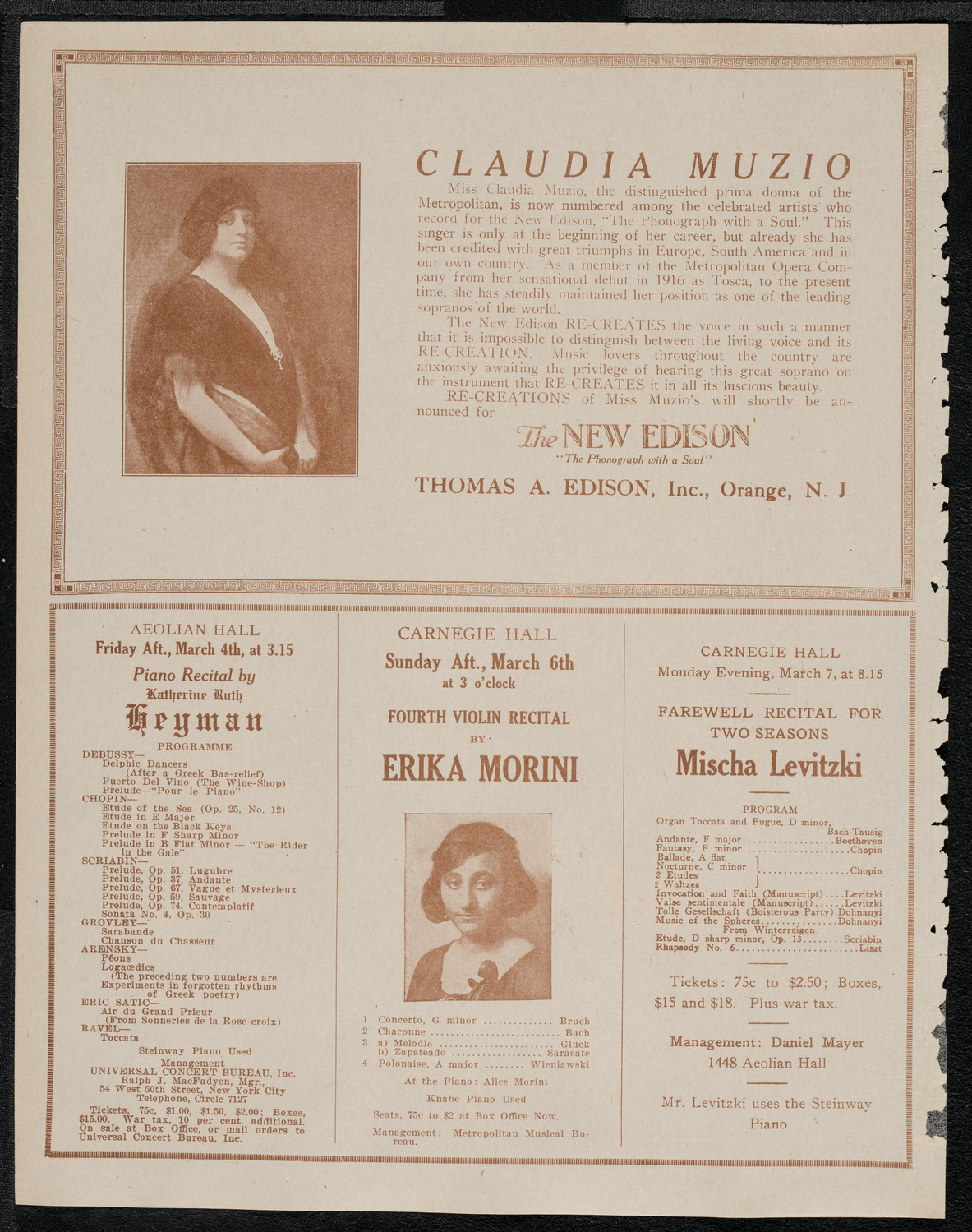 National Symphony Orchestra, March 2, 1921, program page 2