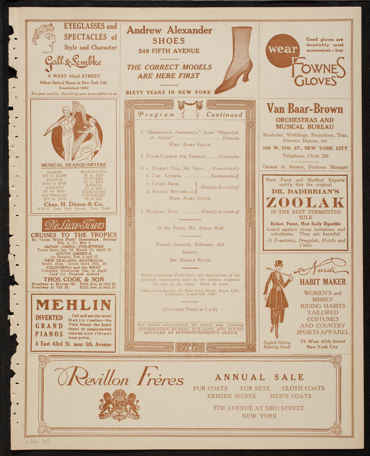 Symphony Concert for Young People, January 20, 1917, program page 9