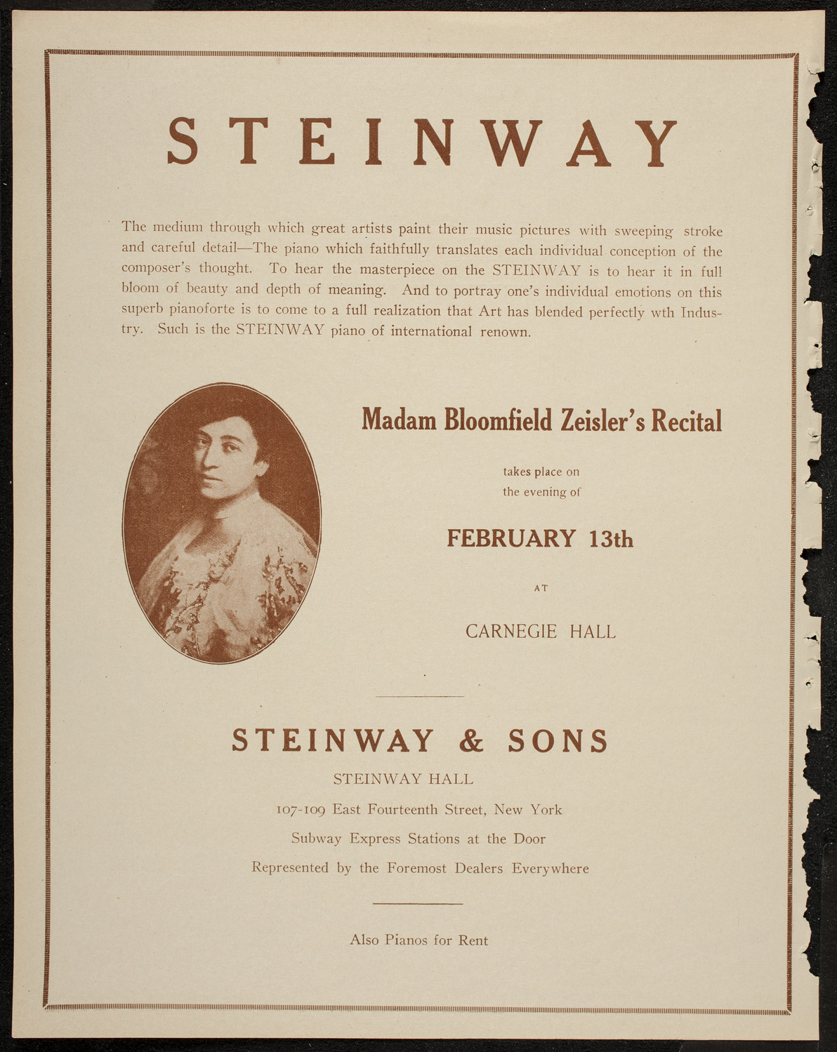 Frieda Hempel, Soprano, February 3, 1920, program page 4