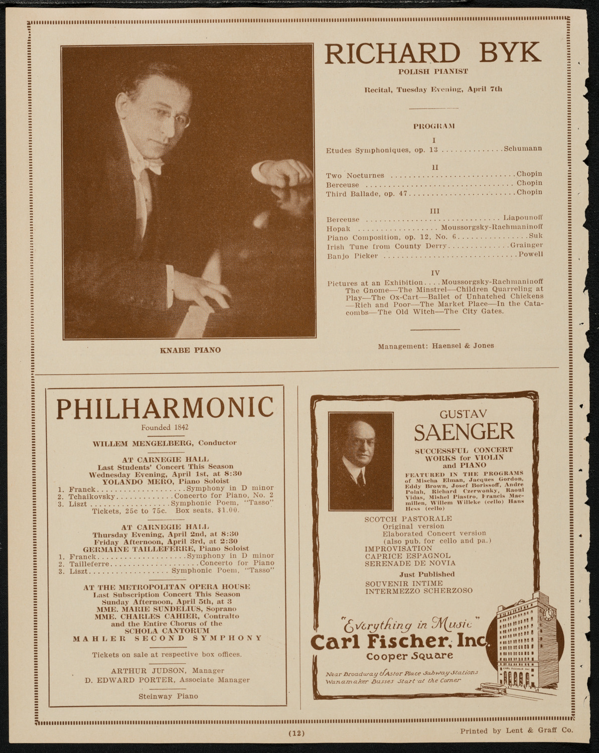 Ruth St. Denis with Ted Shawn and the Denishawn Dancers, March 31, 1925, program page 12