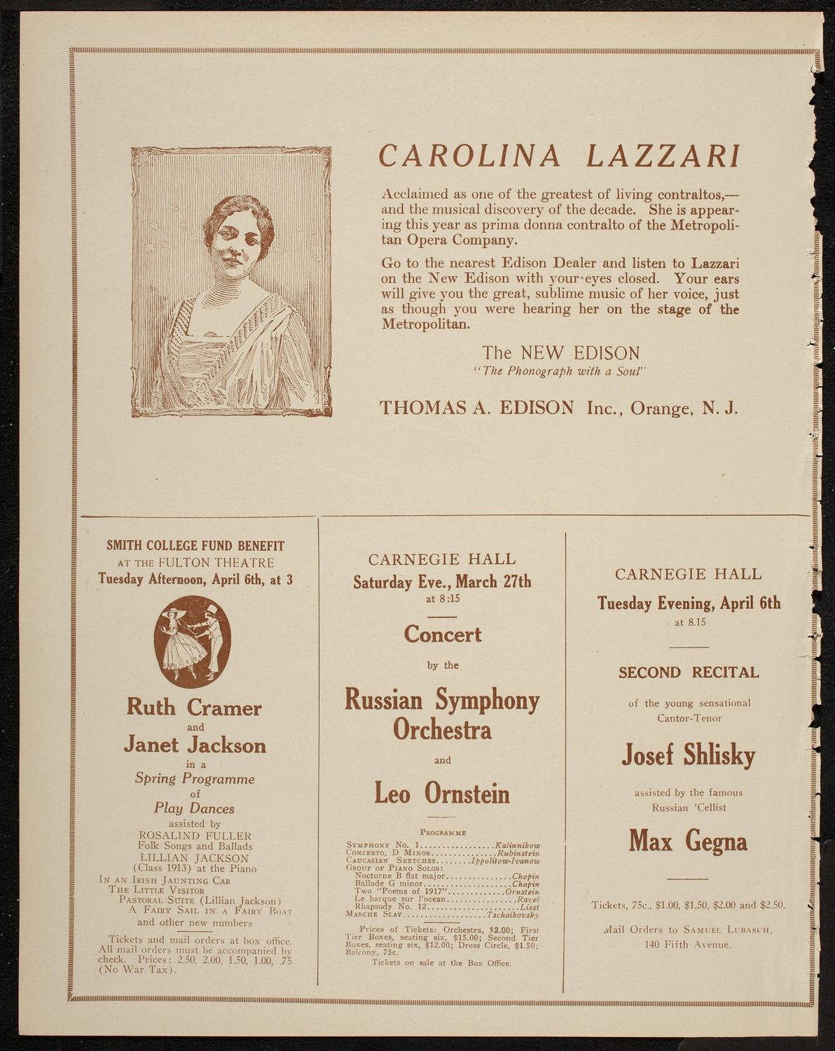 New York Philharmonic, March 26, 1920, program page 2