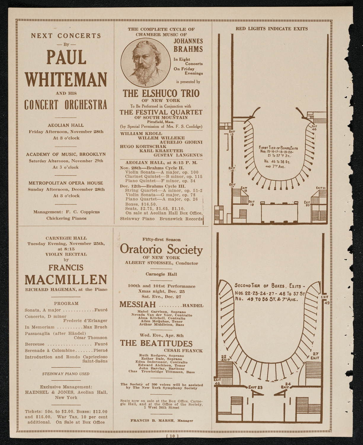 New York Symphony Orchestra, November 21, 1924, program page 10