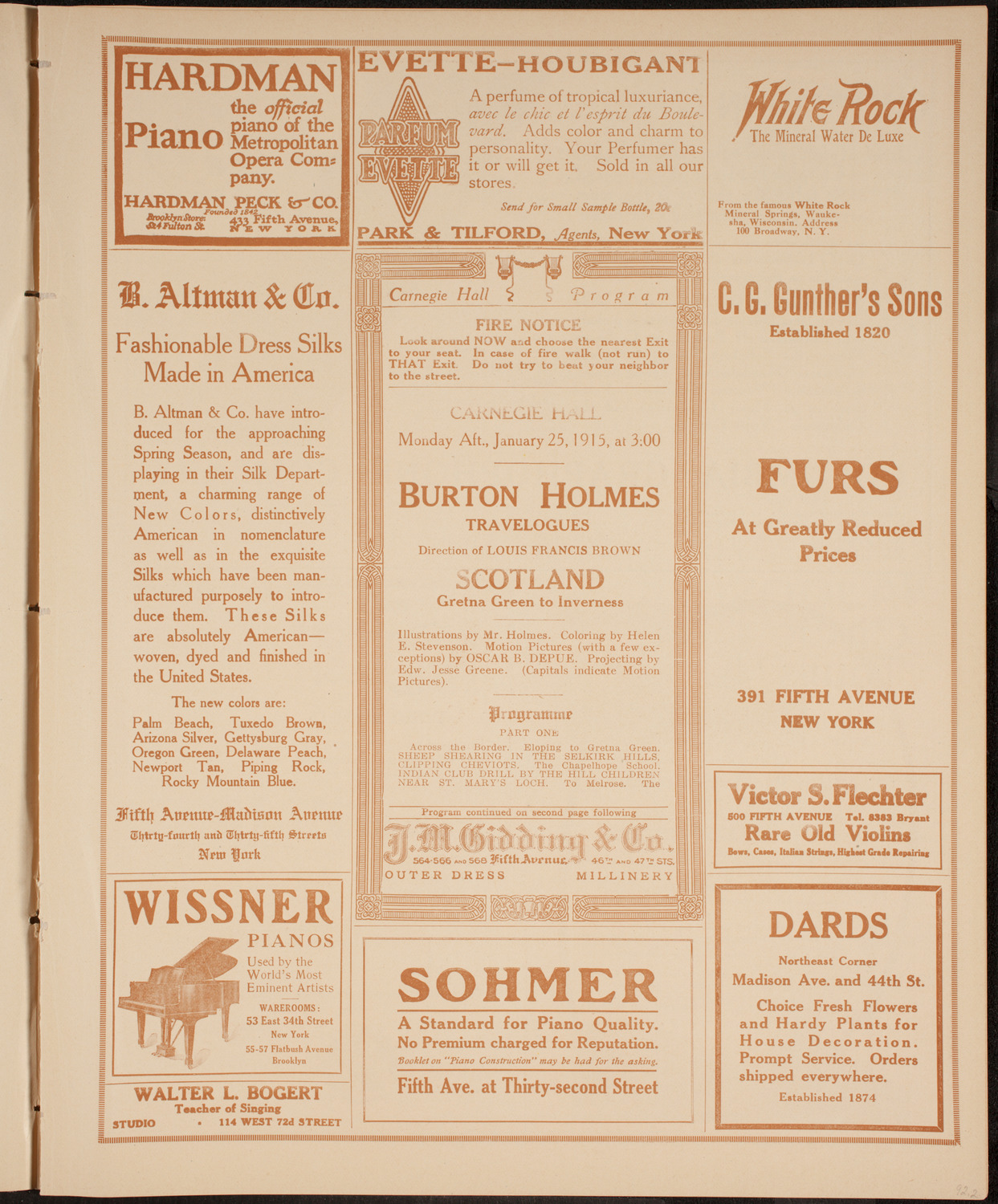 Burton Holmes Travelogue: Scotland, January 25, 1915, program page 5