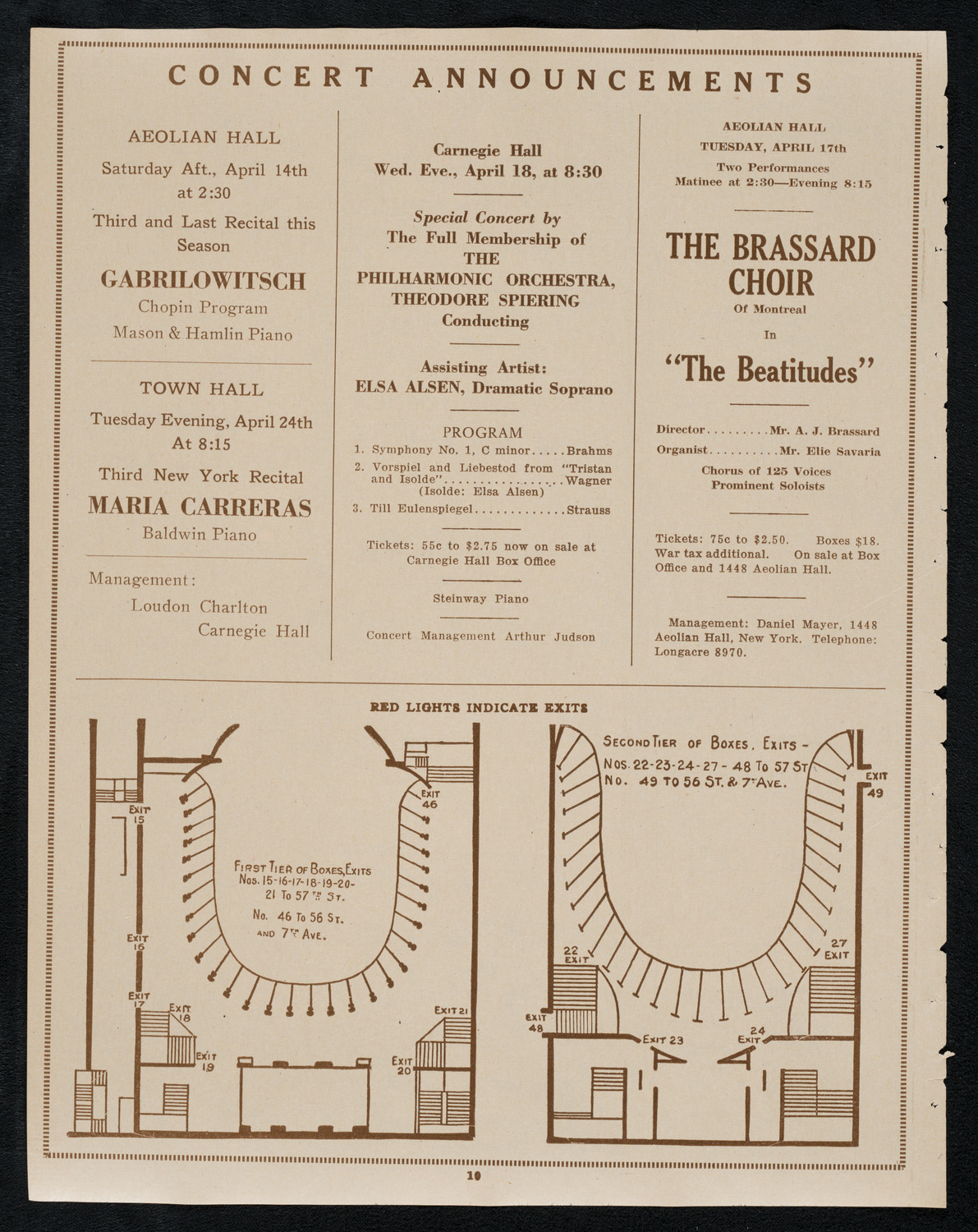 New York Philharmonic, April 12, 1923, program page 10