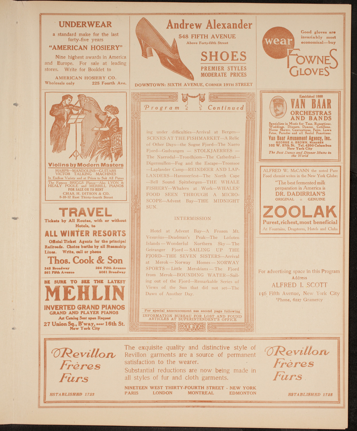 Elmendorf Lecture: Norway, December 13, 1914, program page 7