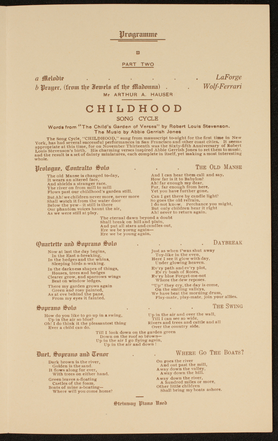 The Century Quartette, November 17, 1915, program page 3