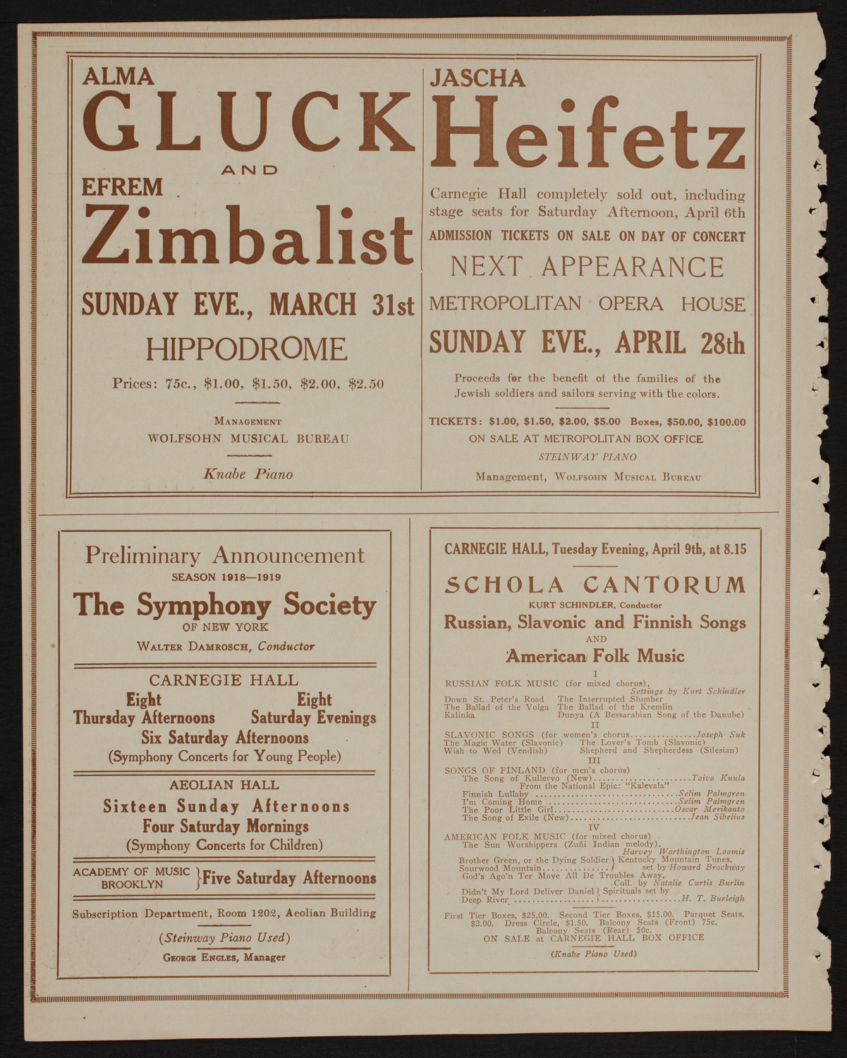 Irish Republic Second Anniversary Celebration, March 31, 1918, program page 8