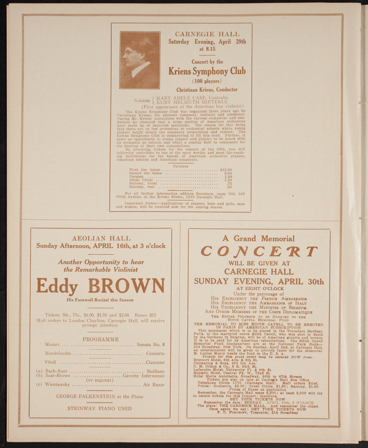 New York Banks' Glee Club, April 8, 1916, program page 10