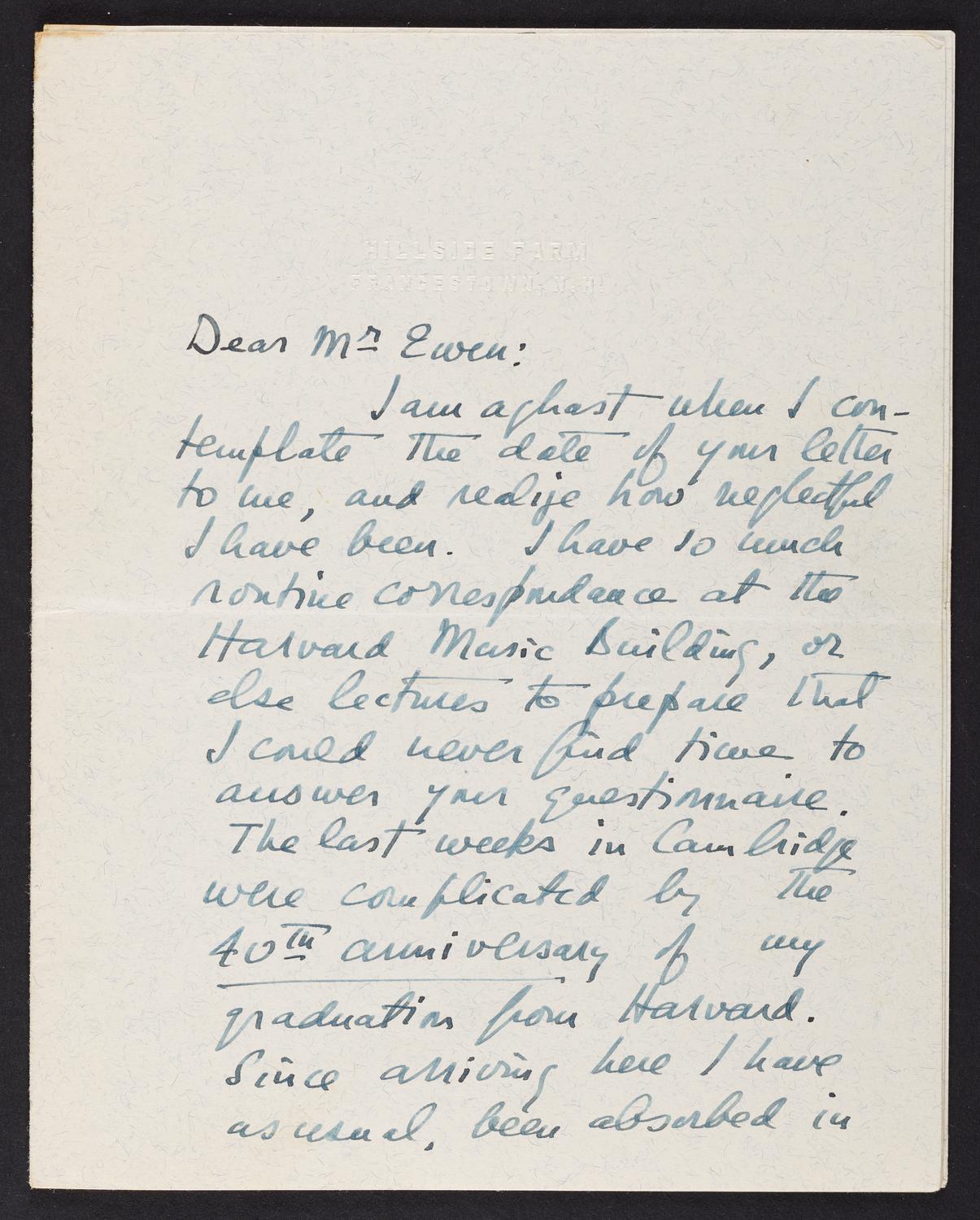 Correspondence from Edward Burlingame to David Ewen, page 1 of 11