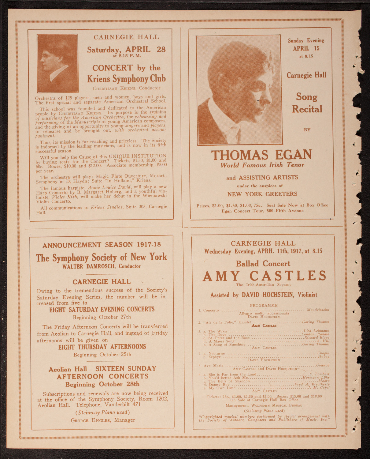 New York Banks' Glee Club, April 7, 1917, program page 8