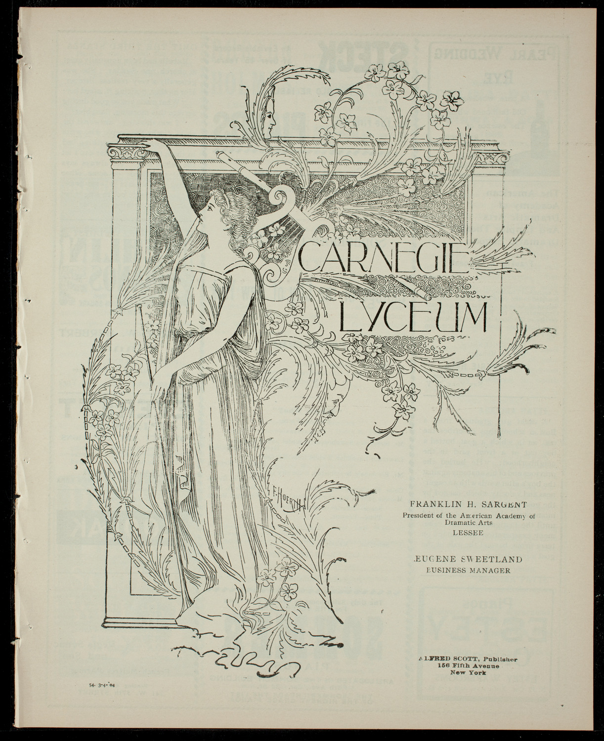 College of the City of New York Sophomore Class Play, March 4, 1904, program page 1