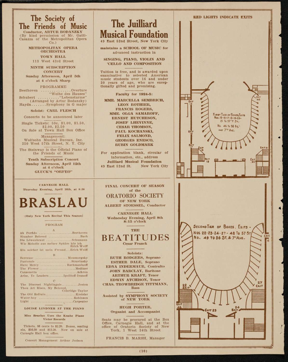 New York Philharmonic, April 2, 1925, program page 10