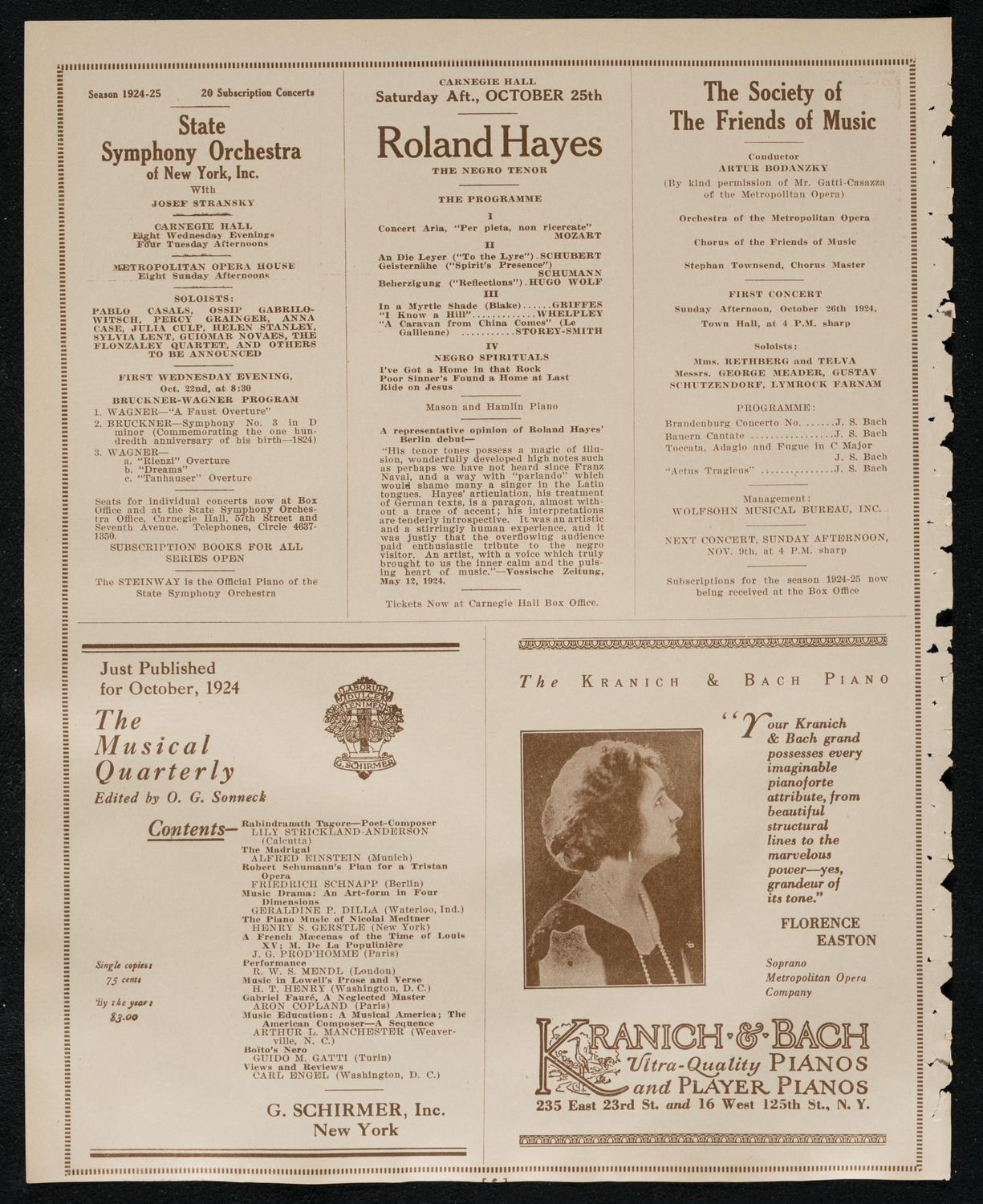 Florence Stern, Violin, October 18, 1924, program page 6