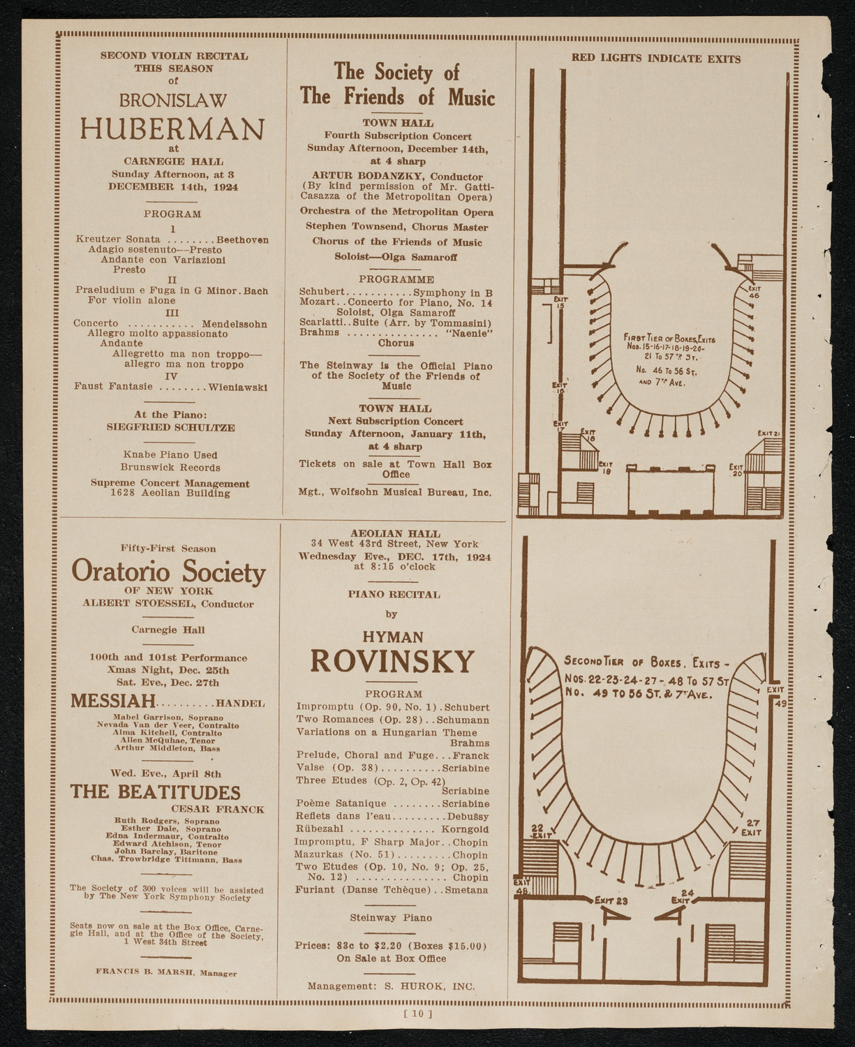 Cleveland Orchestra, December 9, 1924, program page 10