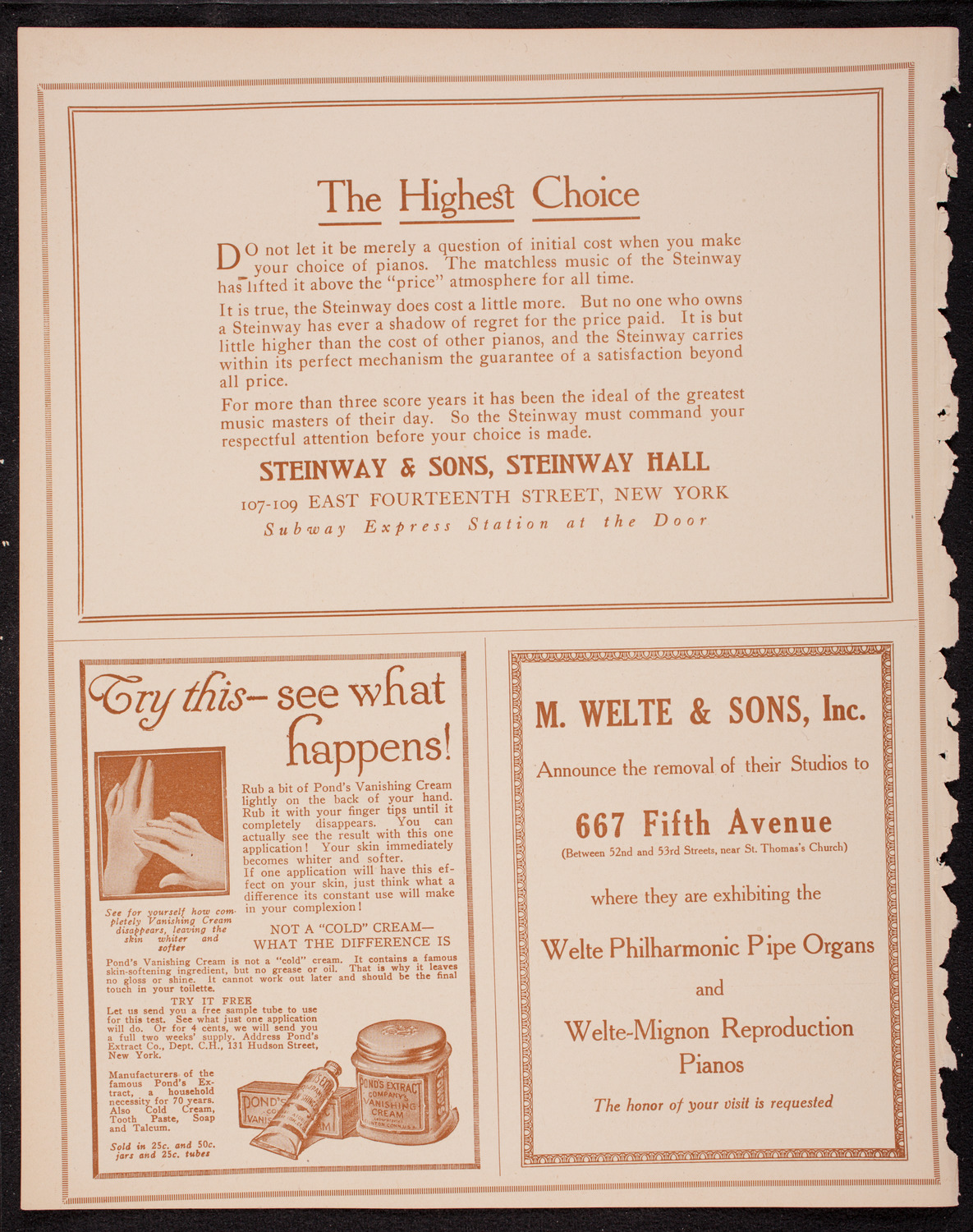 New York Philharmonic, November 9, 1916, program page 4