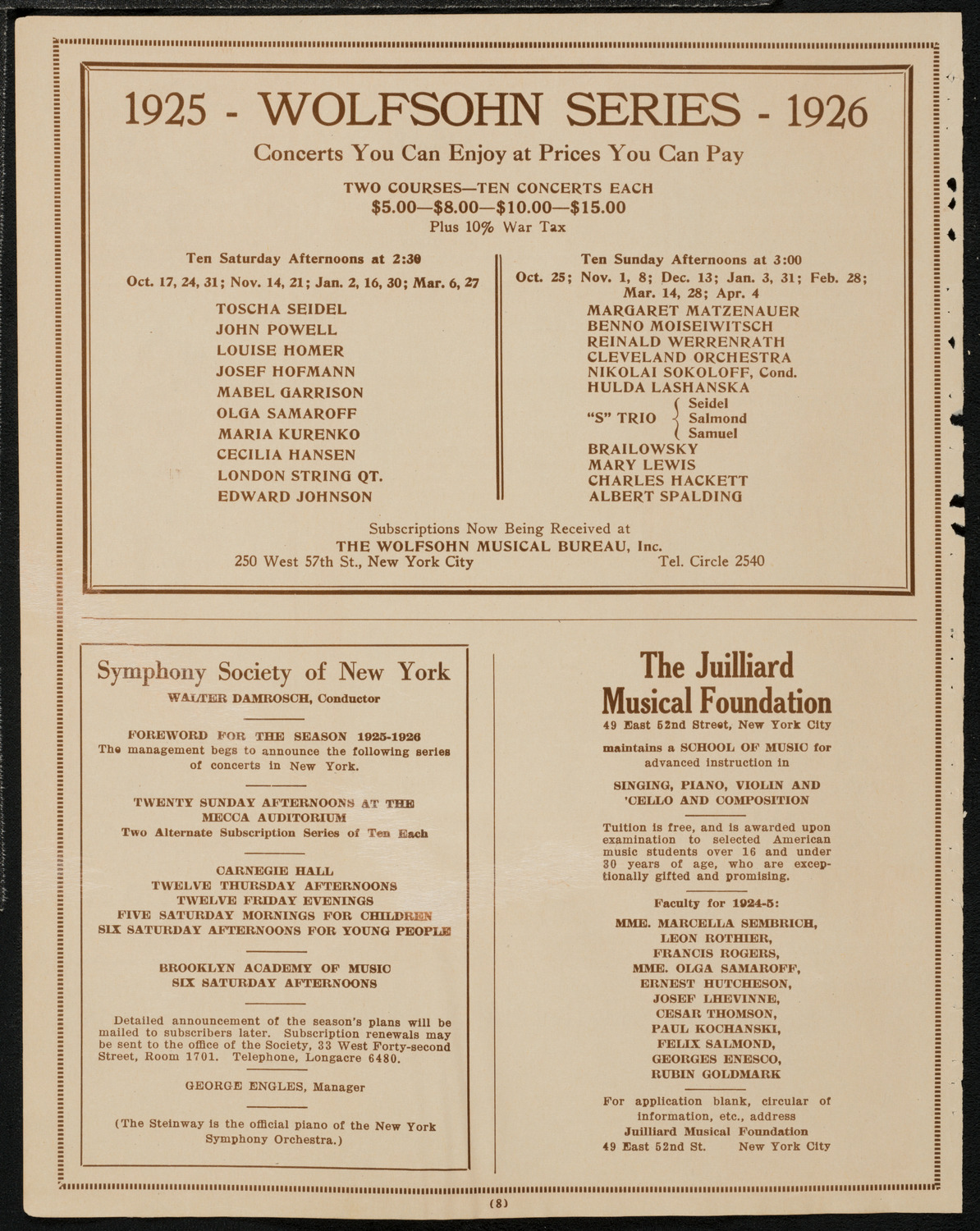 Graduation: New York Law School, June 18, 1925, program page 8