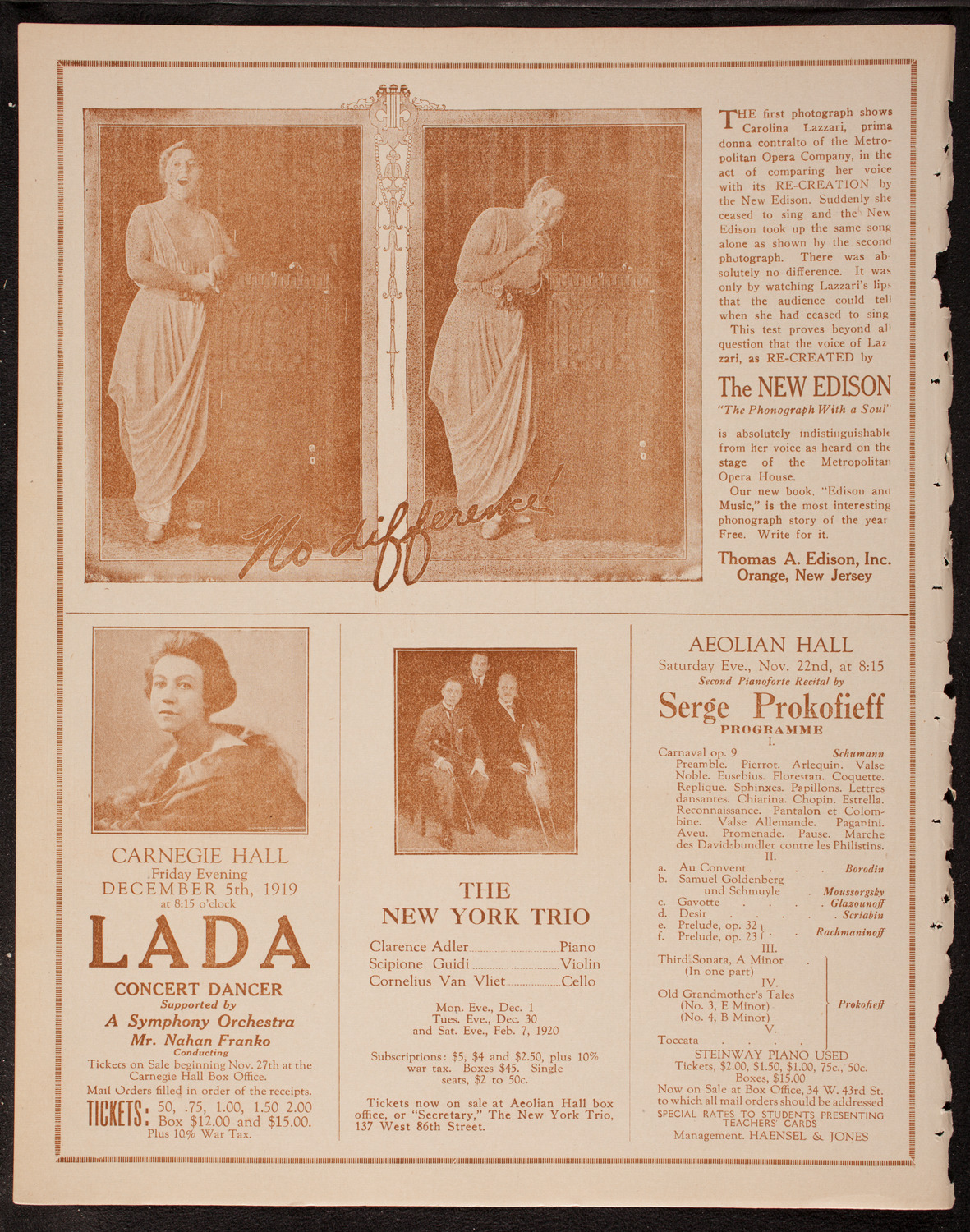 Helene Kanders, Soprano, November 15, 1919, program page 2