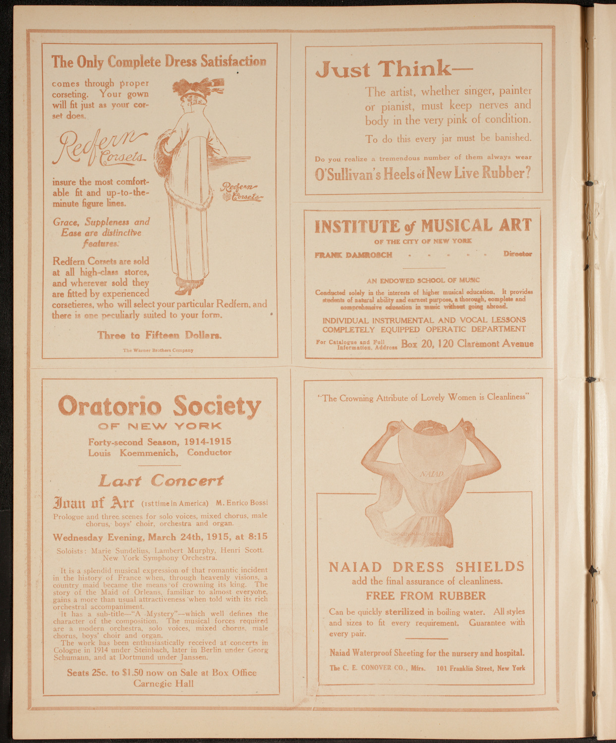 New York Philharmonic, January 8, 1915, program page 2