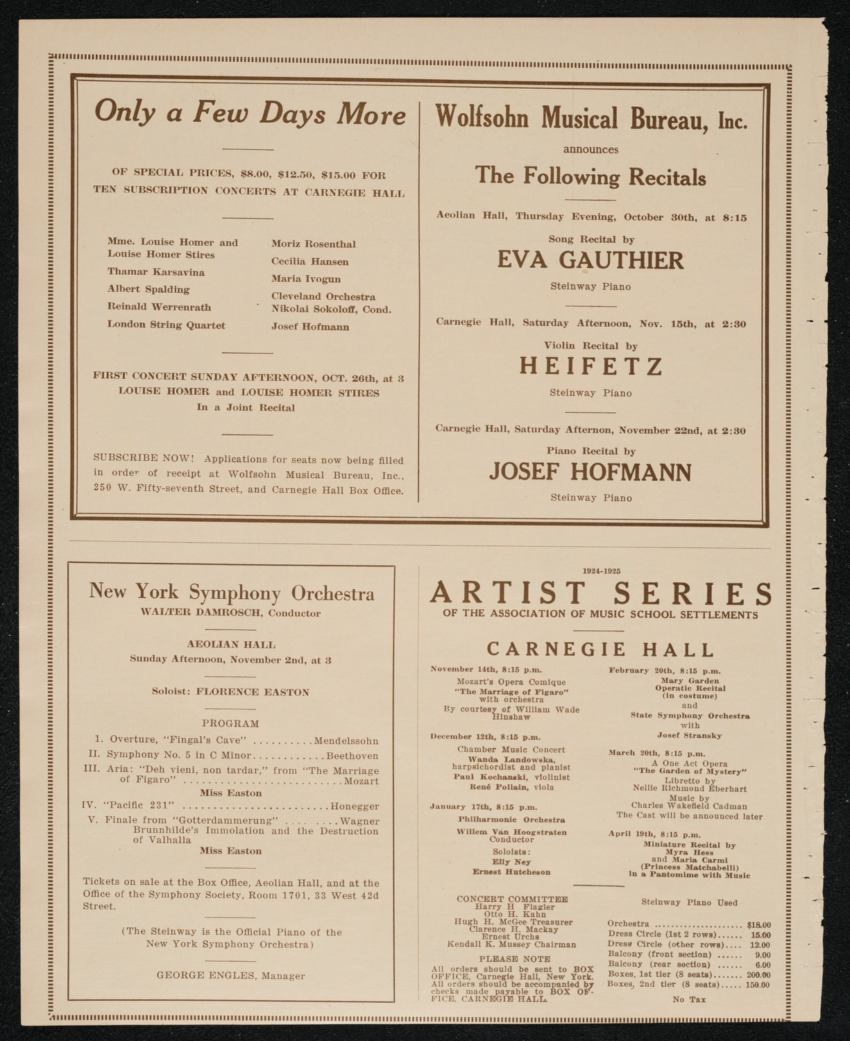 New York Philharmonic Students' Concert, October 29, 1924, program page 8