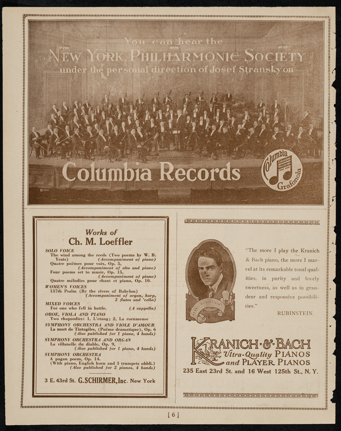 Magdeleine du Carp with the New York Philharmonic, January 25, 1922, program page 6