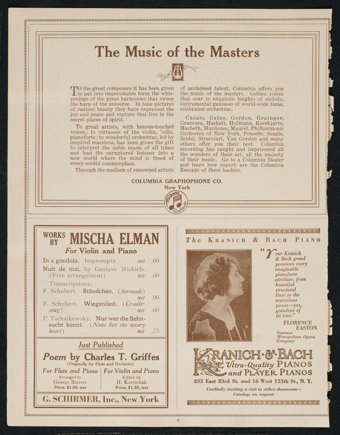 Ukrainian National Chorus, October 5, 1922, program page 6