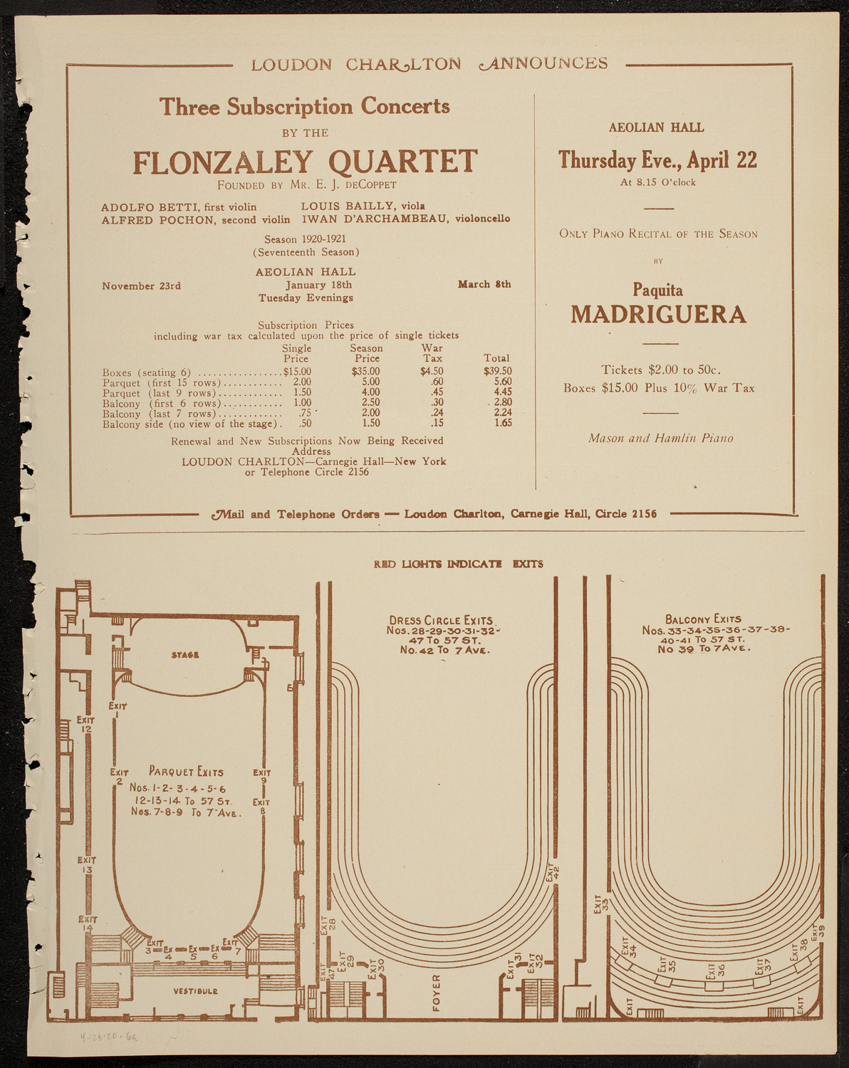 John Corigliano, Violin, April 20, 1920, program page 11