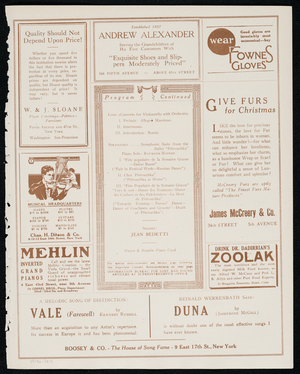 Boston Symphony Orchestra, December 4, 1920, program page 7