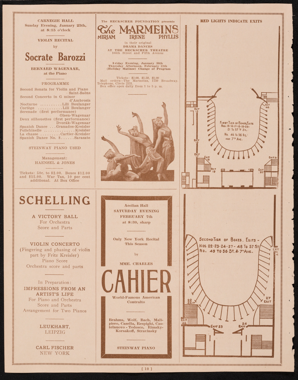 New York Philharmonic, January 22, 1925, program page 10