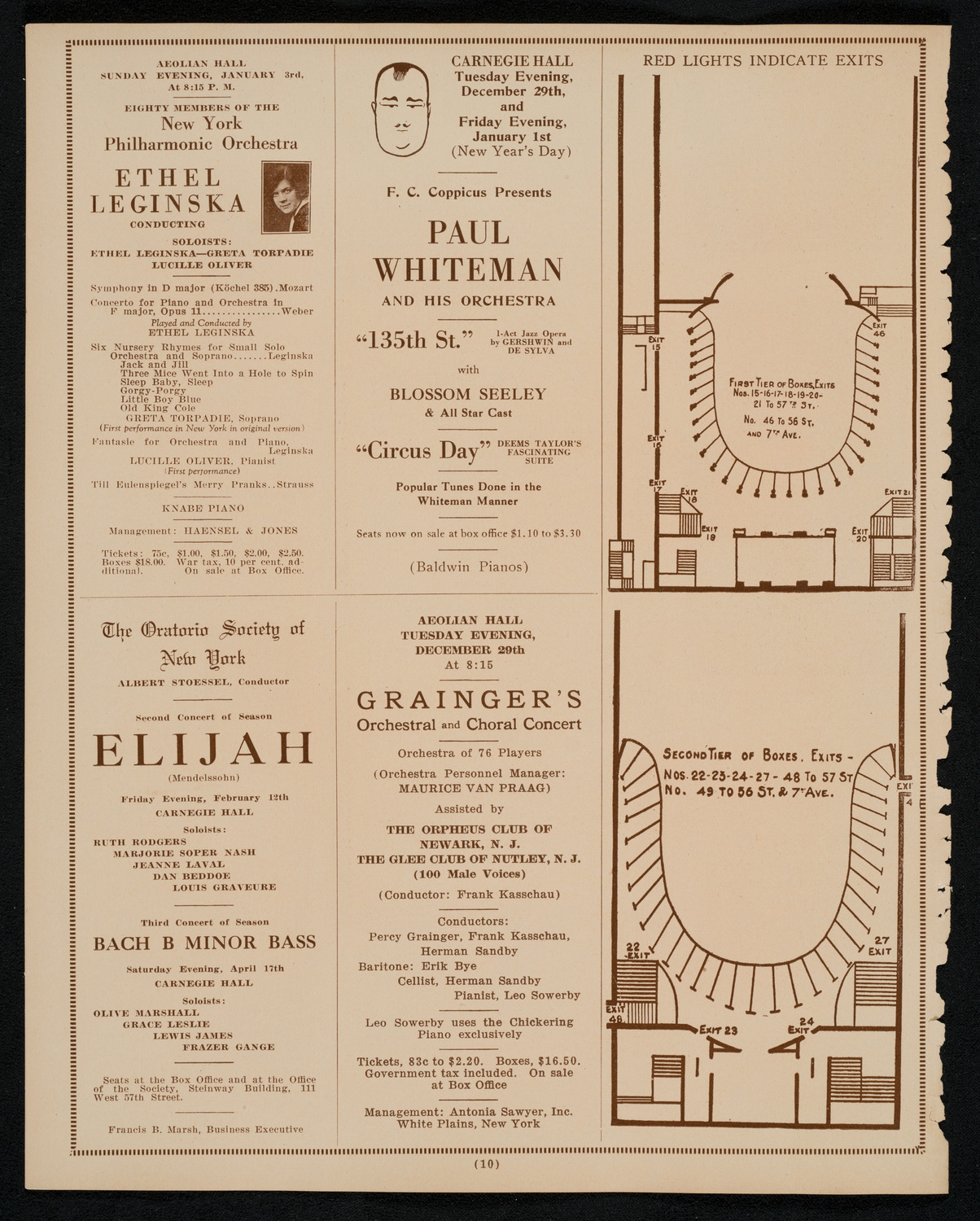 New York Philharmonic, December 27, 1925, program page 10