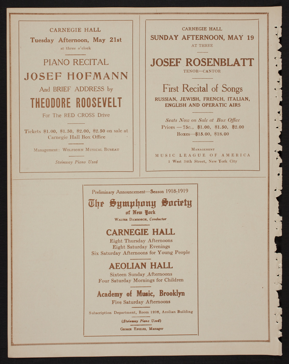 Columbia University Chorus, May 3, 1918, program page 8