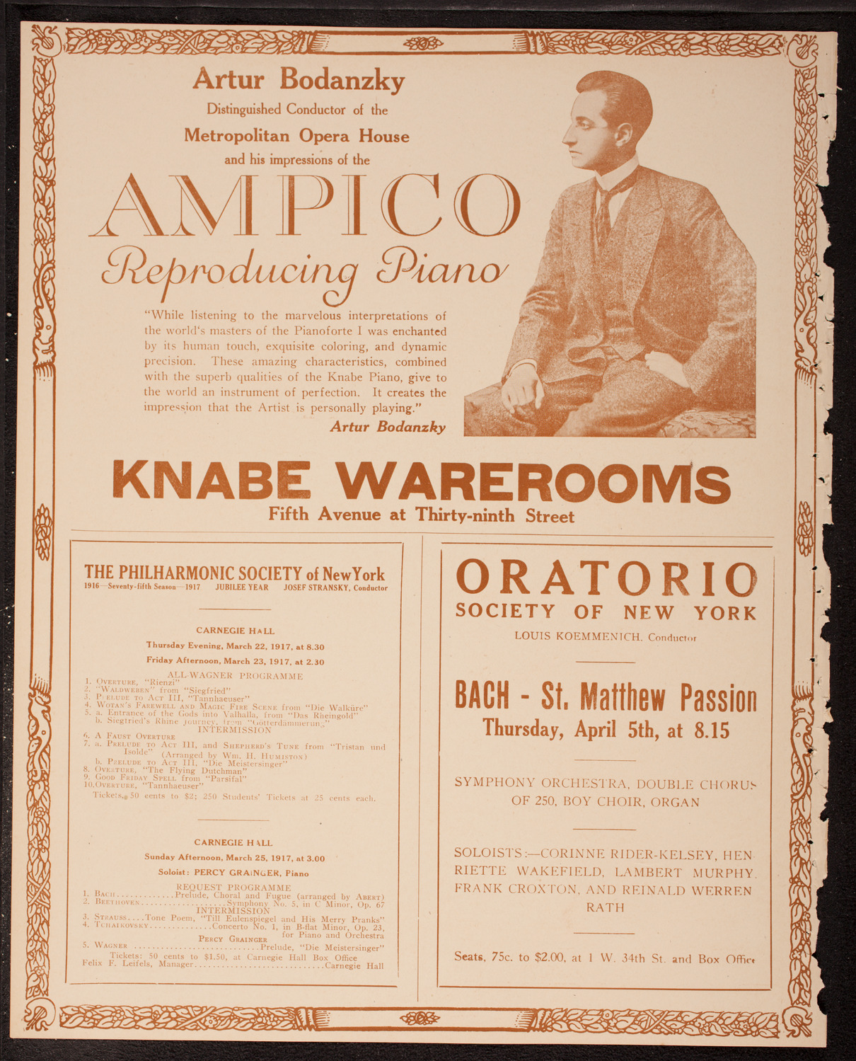 New York Symphony Orchestra, March 13, 1917, program page 14