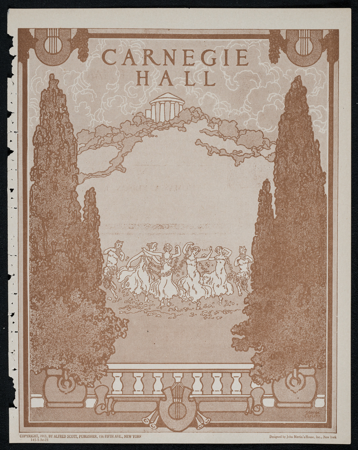 La Scala Orchestra, January 3, 1921, program page 1