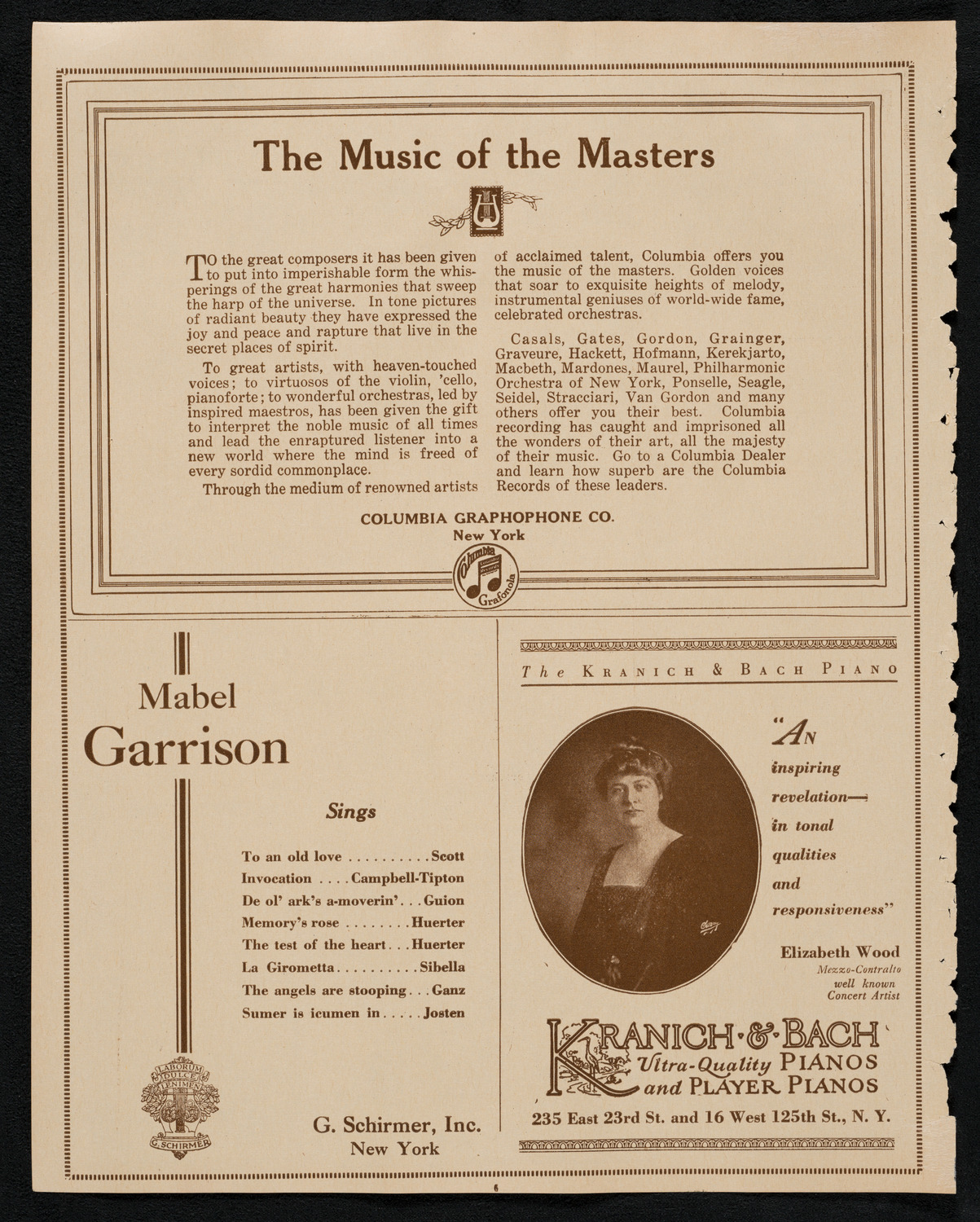 Josef Rosenblatt, Tenor, February 14, 1923, program page 6